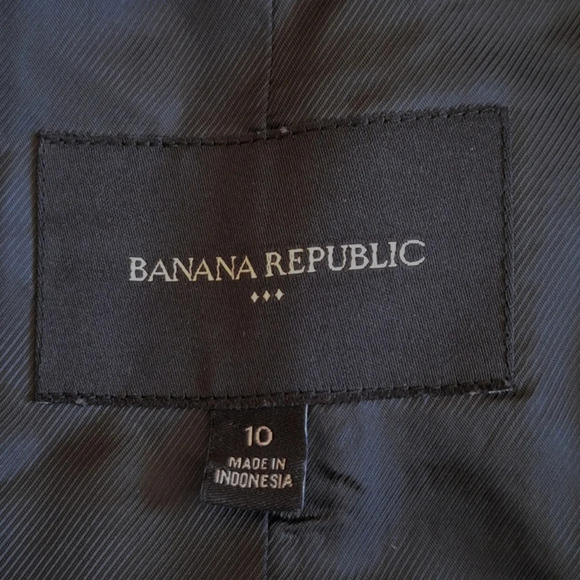 Banana Republic Navy and Gold Metallic Crop Fringed Jacket Blazer Holidays - Picture 6 of 6